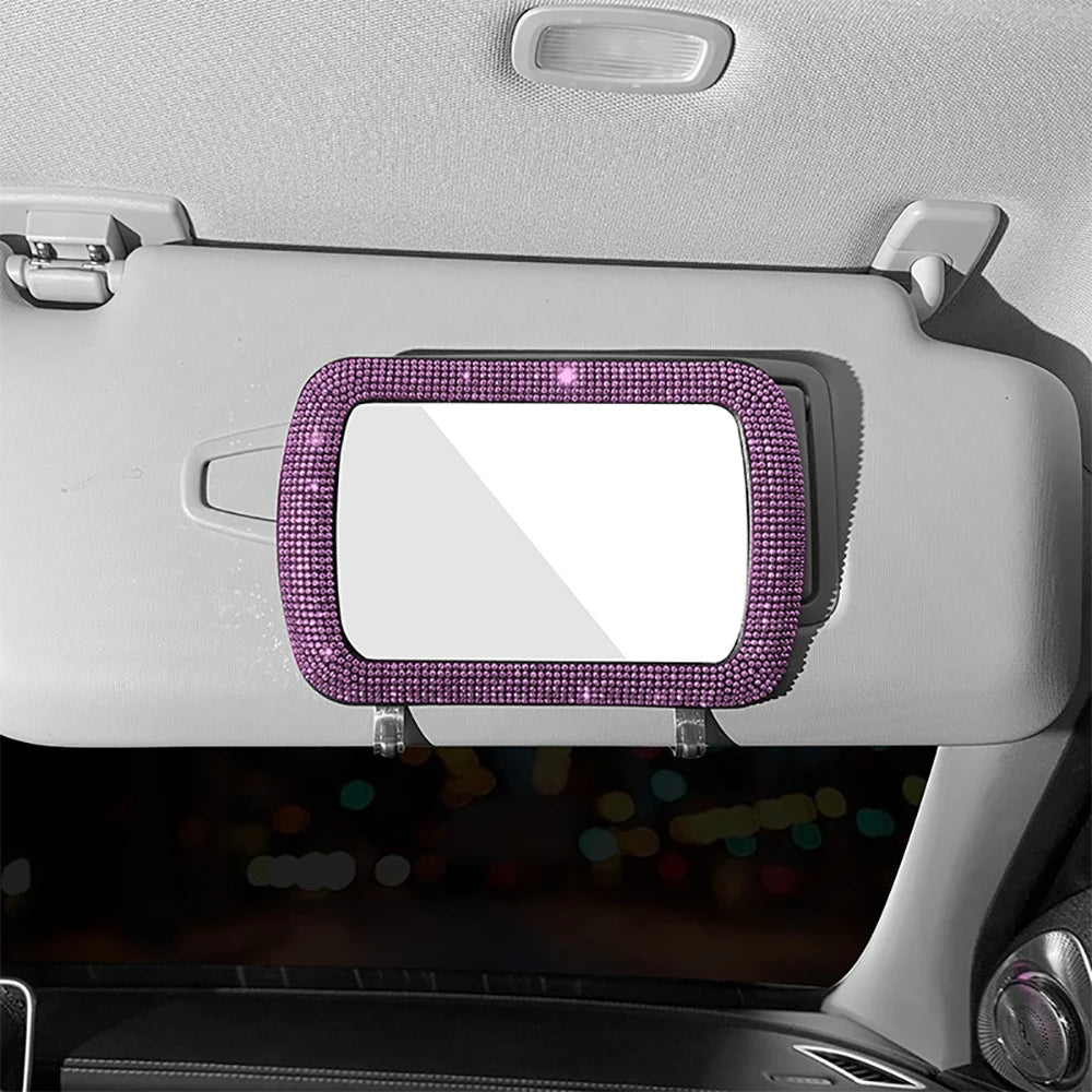 Car Sun Visor Makeup Mirror Ladies Makeup Mirror Car Decorative Mirror BlingBling Makeup Mirror Car Assessoires