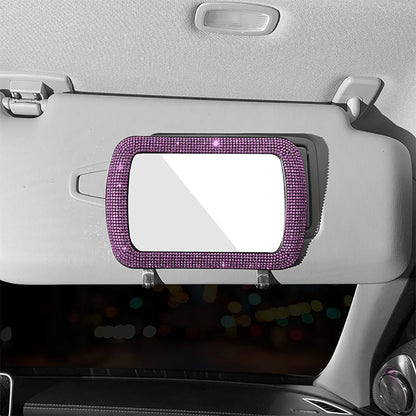 Car Sun Visor Makeup Mirror Ladies Makeup Mirror Car Decorative Mirror BlingBling Makeup Mirror Car Assessoires
