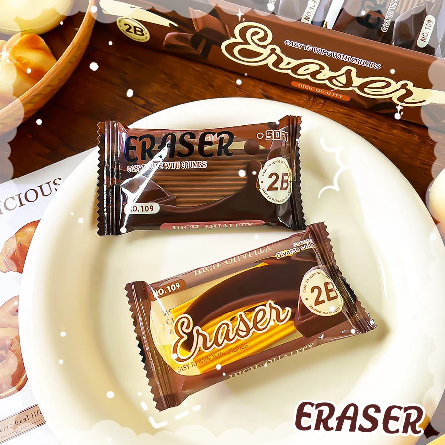 school teacher gift back to school supplies Aesthetic cute stationery Kawaii object funny erasers Chocolate rubber cute things