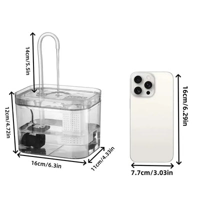 Cat Water Fountain Transparent Ultra-Quiet  Auto Filter Dog Drinker USB Anti-Dry Burning Recirculate Filtering Water Dispenser
