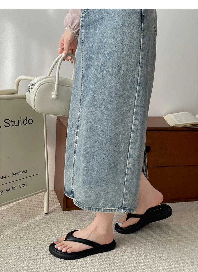 New Women's Summer Beach Flip Flops Slip-On Fashion Casual Vacation Slippers Soft Sole Footwear for Ladies