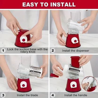 Vegetable Cutter Hand Cranked Slicing Portable Cheese Chopper Machine Vegetable Garlic Potato Shredder Tools Kitchen Accessories