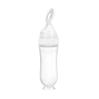Safe Useful Silicone Baby Bottle With Spoon Food Supplement Rice Cereal Bottles Squeeze Spoon Milk Feeding Bottle Cup