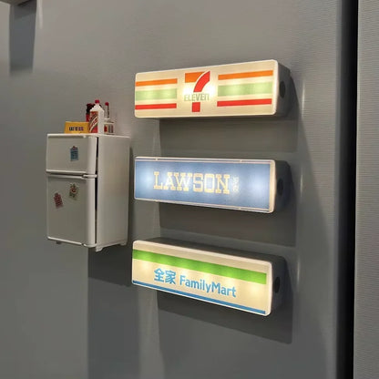 Coffee Shop Fridge Stickers Magnetic Creative Convenience Store Light Signs Home Decorative Ornaments  Luminous Light Boxes