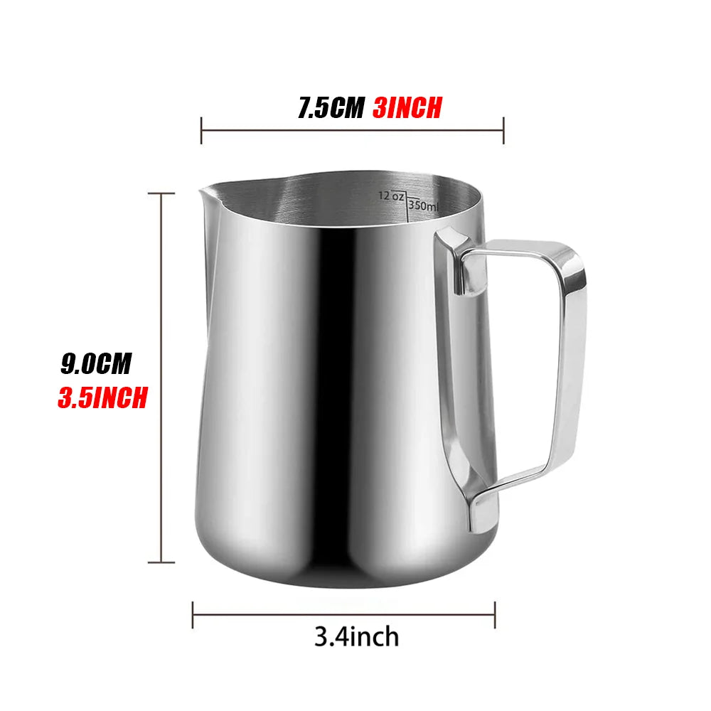 Milk Frothing Pitcher Stainless Steel Jug Milk Frother Steamer Cup for Espresso Latte Art Barista Coffee Accessories Easy Clean