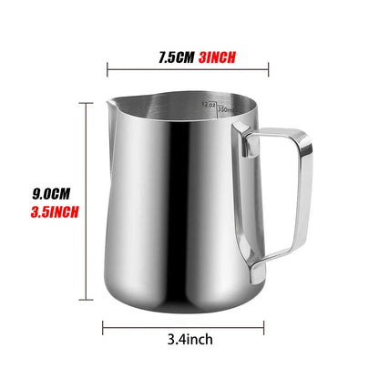 Milk Frothing Pitcher Stainless Steel Jug Milk Frother Steamer Cup for Espresso Latte Art Barista Coffee Accessories Easy Clean