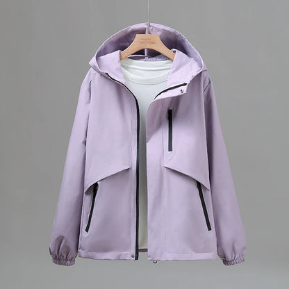 Women Travel Jacket Casual Wears Hooded Coat Outdoor Hiking Couple Wind-Proof Clothing Spring Autumn Fashion Unisex Outerwear