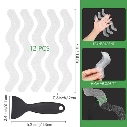 12/36pcs Anti-Slip Strips Safety Shower Treads Stickers Bathtub Non Slip Stairs Step Appliques Anti Skid Tape