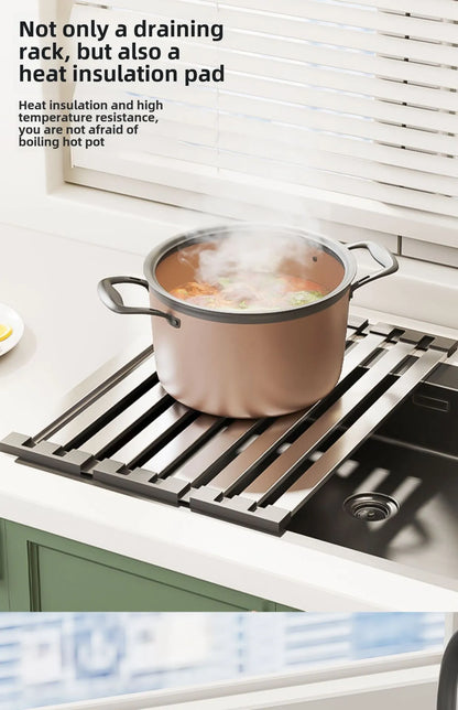 Roll up Dish Drying Rack Over The Sink for Kitchen Portable Aluminum Dish Rack Foldable Dish Drying Racks No rust No mildew New