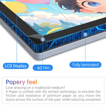 BOSTO BT-101A Portable Graphics Drawing Tablet 10.1 Inch IPS Screen Display with Finger Touch Anti-glare 16384 Pressure Level