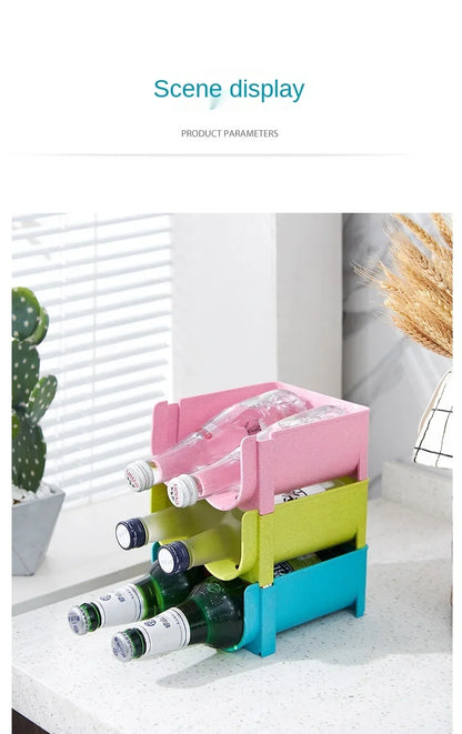 1/3PCS-Kitchen Organizer Refrigerator Rack Shelf Can Beer Wine Bottle Holder Rack Organizer Kitchen Storage Fridge Organizer