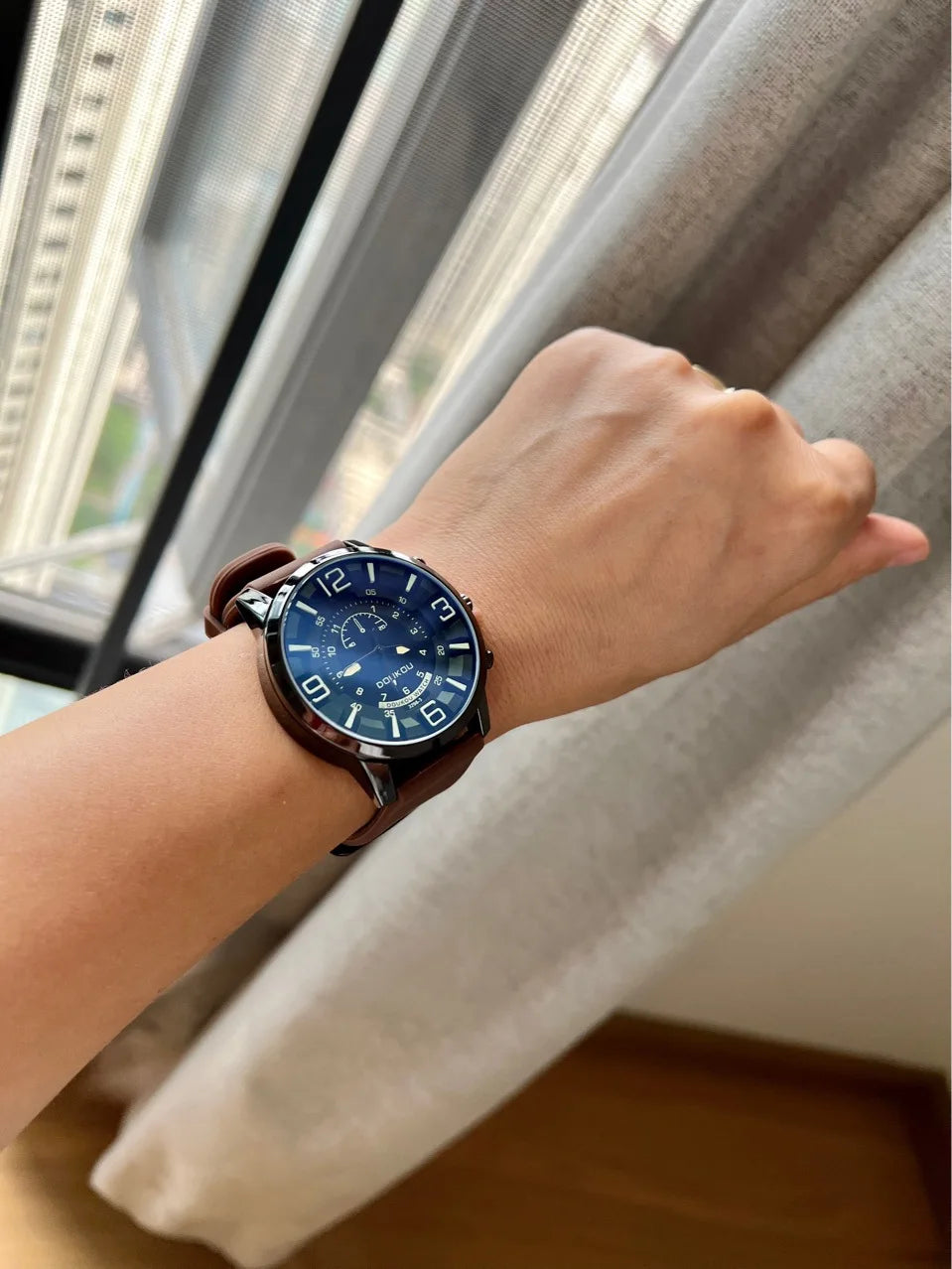 Large Dial Unisex Watch for Men and Women Blue Light Glass Leather Strap Casual Wristwatch Luxury Gift Clock Dropshipping