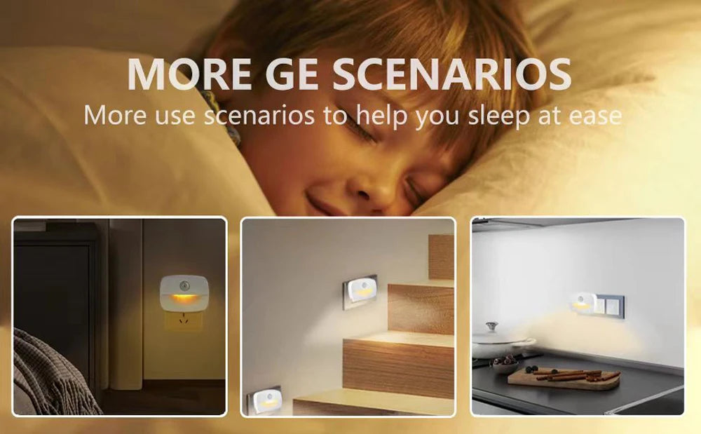 LED Night Light EU Plug In Smart Motion Sensor Light 220V Wall Lamp for Home Aisle WC Hallway Stair Kitchen Bedroom Night Lamp