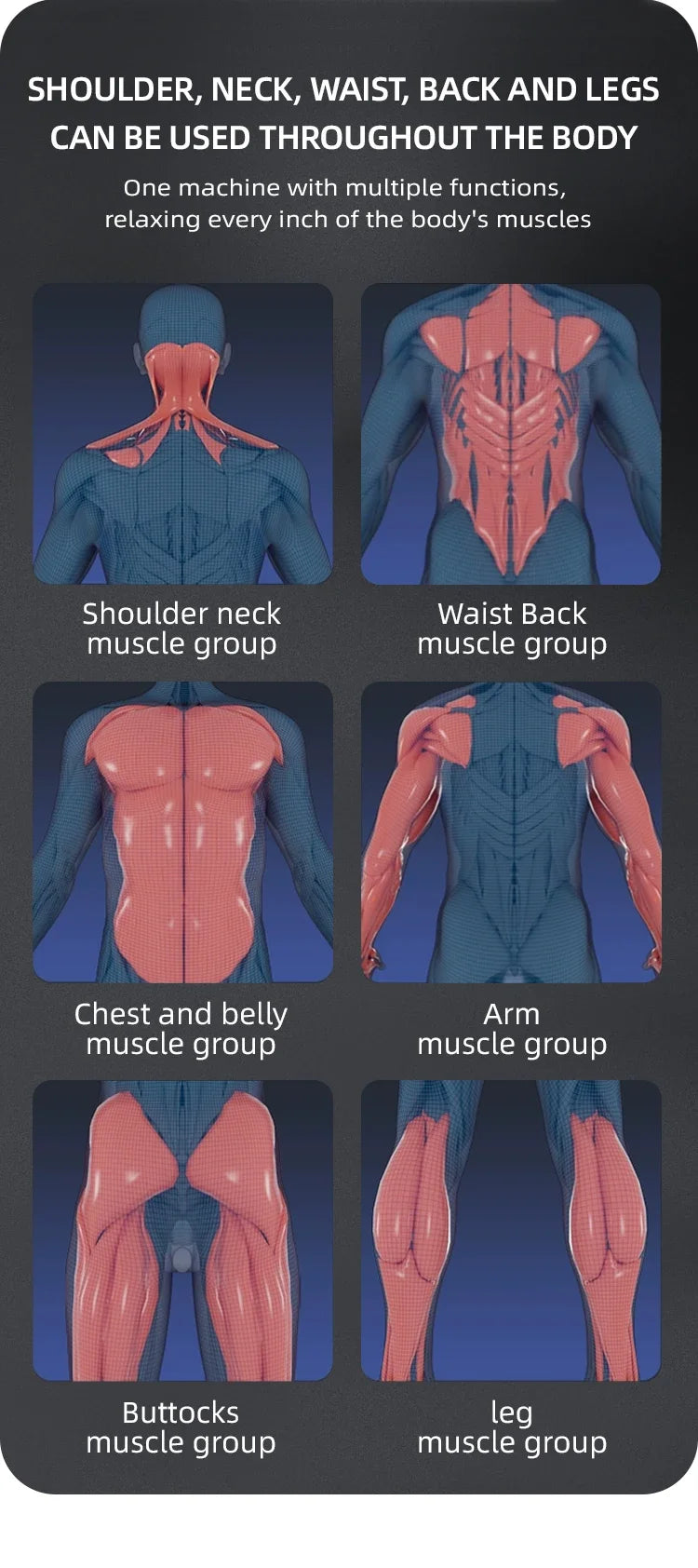 Relaxed Red Light Heated Massage Device 36W Roll Massager 360 Rotating Inner Ball Roller For Whole Body Anti Cellulite