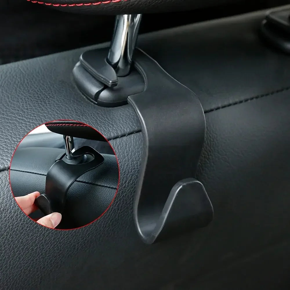 4PCS Car Seat Headrest Hooks Universal Auto Back Seat Organizer Hanger Storage Holder for Bags Purse Handbag