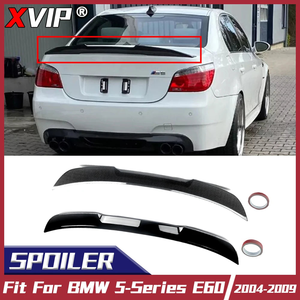 XVIP Car Glossy Black M4 Look Rear Trunk Spoilers Wings Lip For BMW 5 Series E60 4 Door Sedan 2004-2009 Carbon Look Accessories