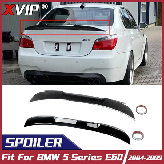 XVIP Car Glossy Black M4 Look Rear Trunk Spoilers Wings Lip For BMW 5 Series E60 4 Door Sedan 2004-2009 Carbon Look Accessories