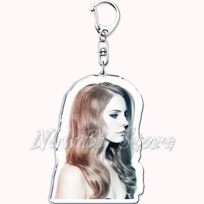 Hot Singer Lana Del Rey Keychain for Accessories Bag Pendant Born To Die Ultraviolence Key Chain Ring Keyring Jewelry Fans Gifts