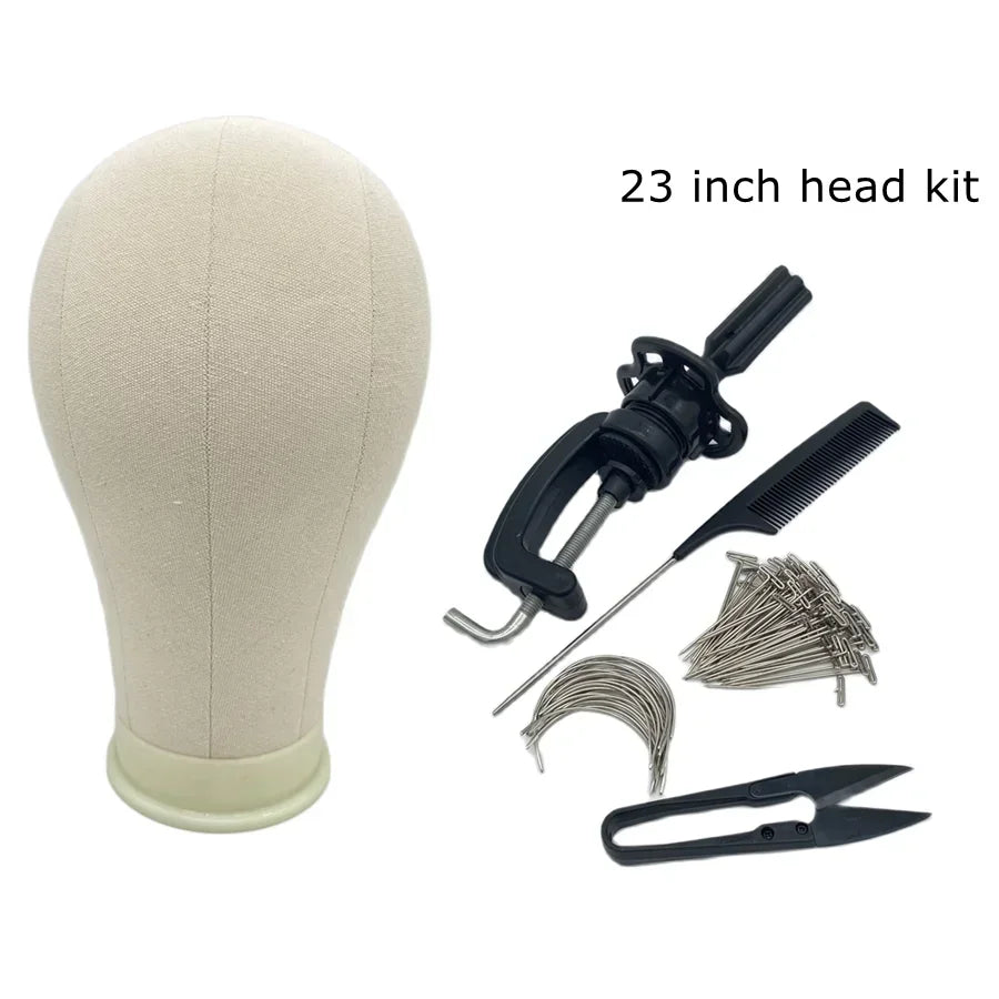Canvas Block Head Training Mannequin wig Head Display Styling Mannequin Manikin Head Wig Stand wig head Stand