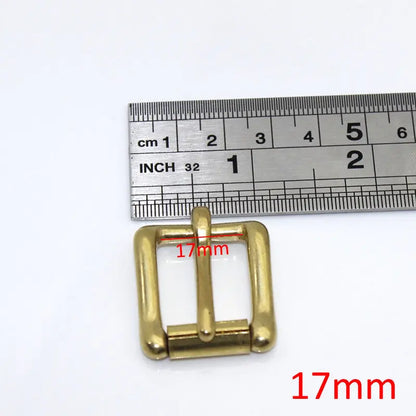 Brass Belt Roller Buckle End Bar Heel bar Buckle Single Pin Half Belt Buckle Leather Craft Bag Strap Jeans Webbing Dog Collar