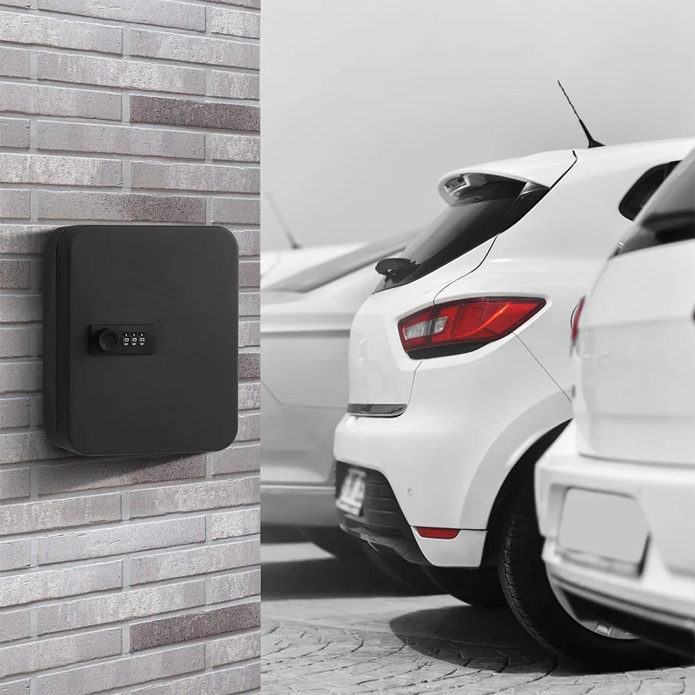 Combination Key Cabinet 20 Key Hooks Key Box Wall Mounted with Key/Code Lock Key Storage Lock Box Key Cabinet Security Lock Box