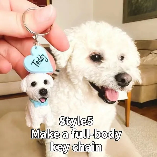 Personalized 3D Pet Portrait Pet Keychain Custom Dog Head Ornament Customized Pet Gift Pet Mini Sculpture Pet Lover Gift Ideas