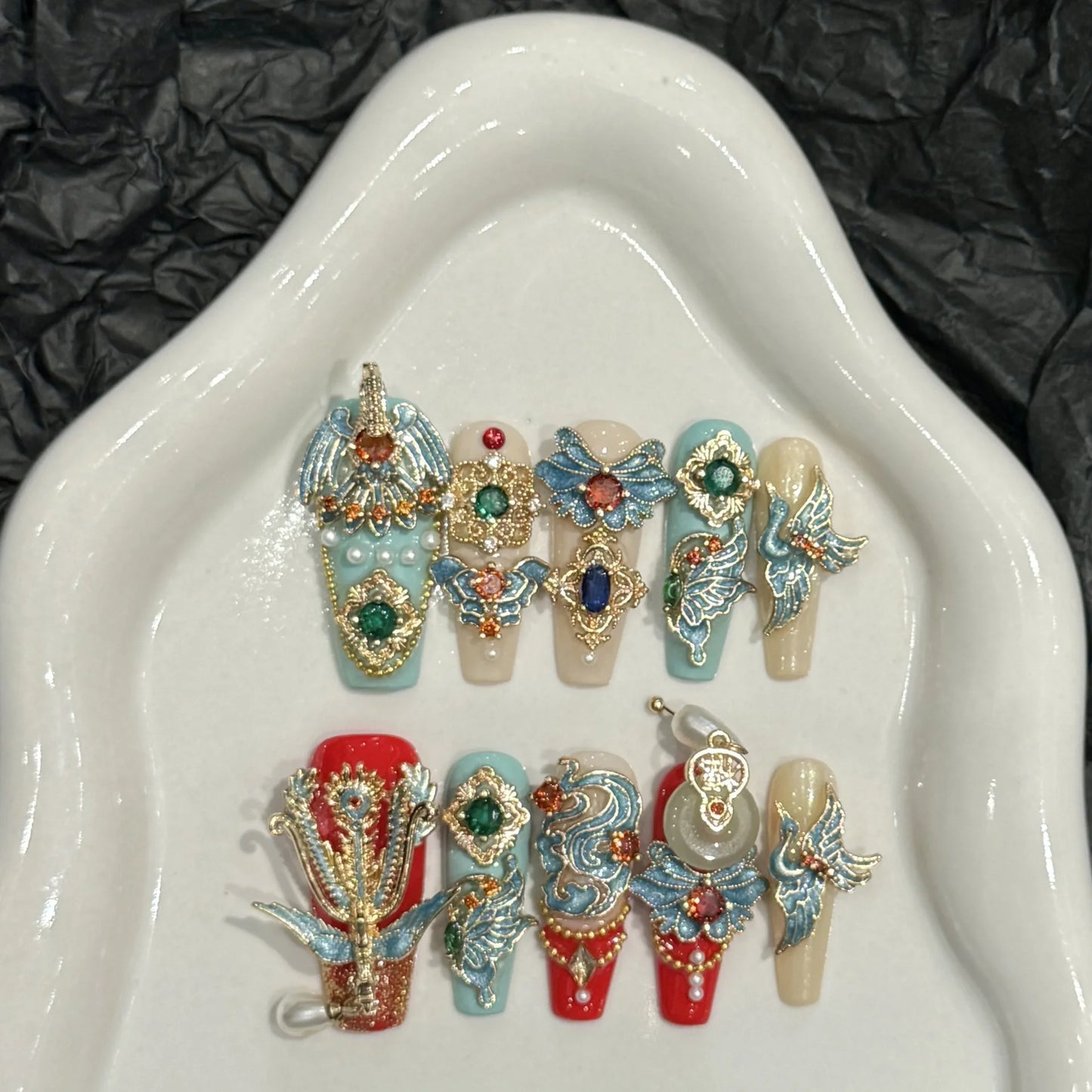 10Pcs High Quality Handmade Press on Nails Simple And Elegant  Royal A must For Trends Fashion Weapon Nail Stickers  Elegant