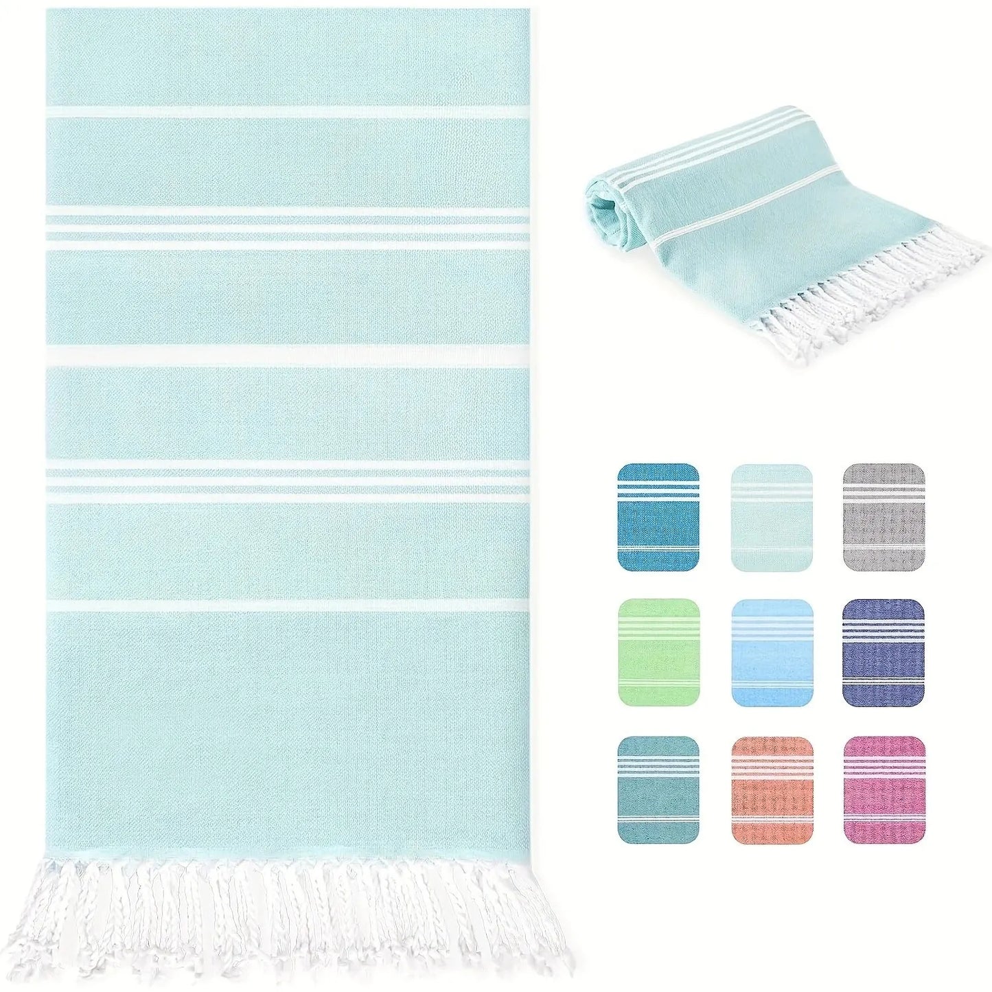 100X180cm Turkish Beach Towel Oversized Sand Free Tassel Quick Dry Swim Extra Large Light Travel for Adults Gifts Accessories ﻿