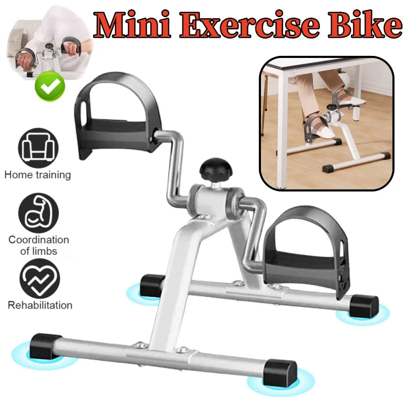 Household Portable Pedal Exerciser Mini Exercise Bike Adjustable Resistance Bike Pedal Exerciser for Indoor Leg Rehabilitation