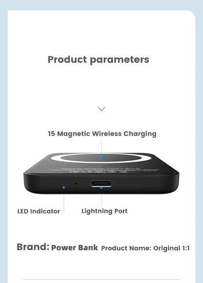 New 50000mAh Magnetic Wireless Power Bank for iPhone 12 13 14 15 Pro Max Portable Charger External Auxiliary Battery Pack