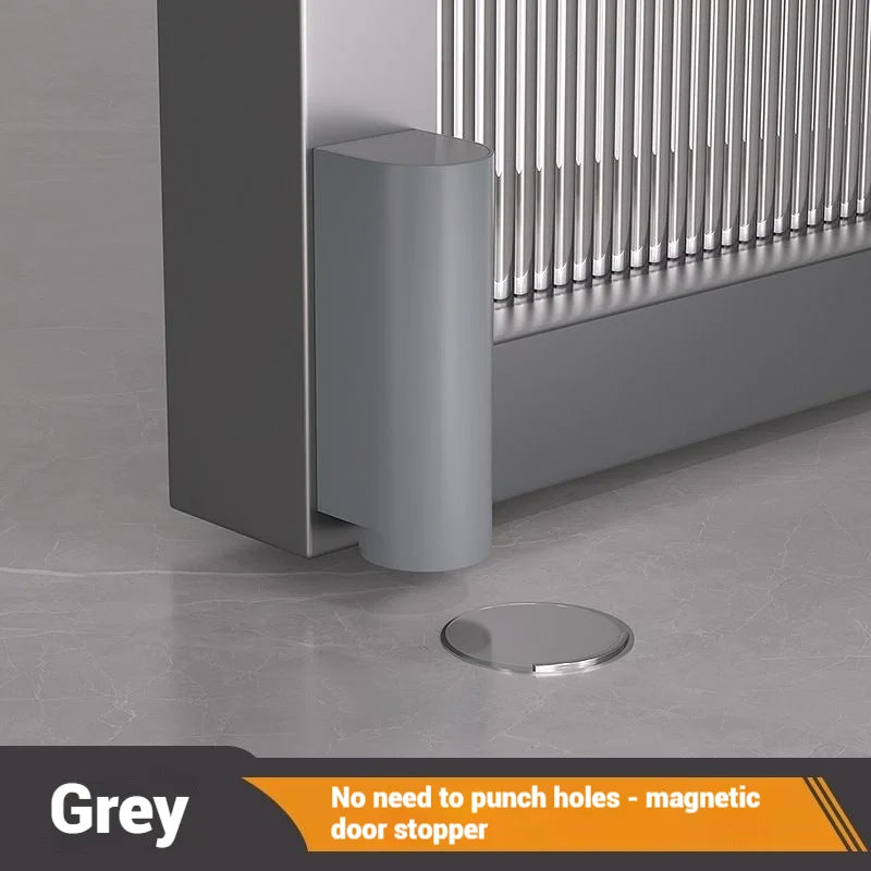 Stainless Steel Magnetic Door Stopper, Gray Black Nail Free Door Base, Door Hardware Door Close Prevention Door Stop Door Closer