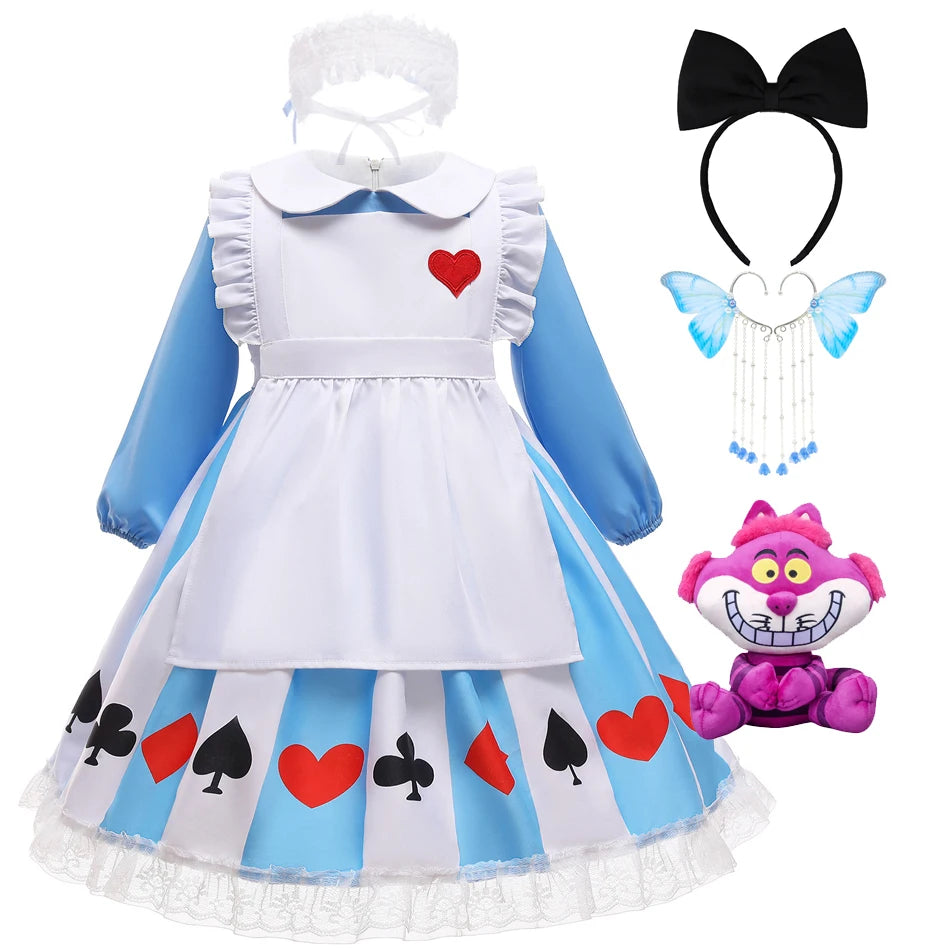 Girl Alice Costume Halloween Maid Lolita Dress Kids Cosplay Servant Family Party Fancy Clothing New Arrival