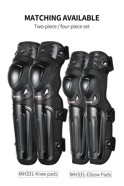 WOSAWE Motorcycle Knee Pads Protective Gear Equipment Motocross Protection Riding Elbow Guard Knee Pad Protector Kit