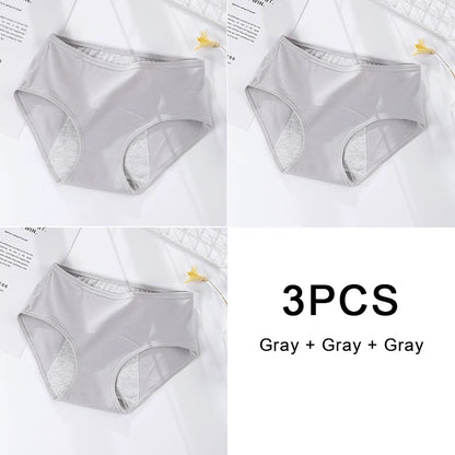 3PCS/set Women's menstrual briefs large flow postpartum water absorption leakproof briefs women's pure cotton menstrual briefs