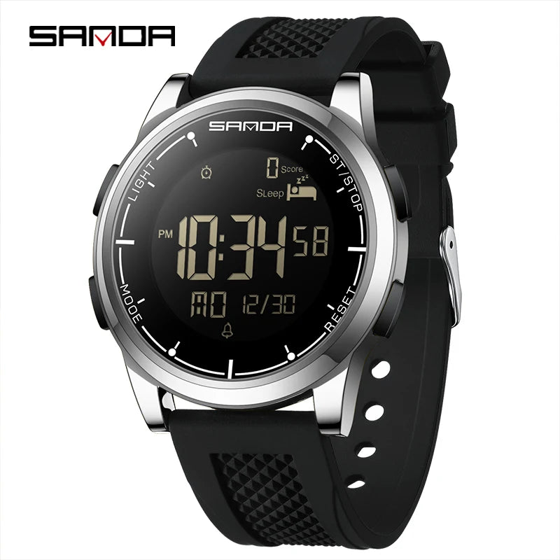 SANDA 9064 Student Sports Quartz LED Electronic Watch Calorimeter Step Electronic Watch Sleep Monitoring Smart Electronic Watch