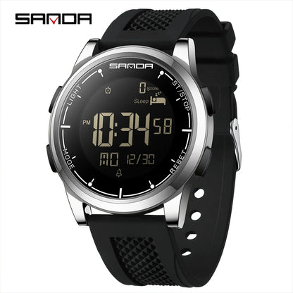 SANDA 9064 Student Sports Quartz LED Electronic Watch Calorimeter Step Electronic Watch Sleep Monitoring Smart Electronic Watch
