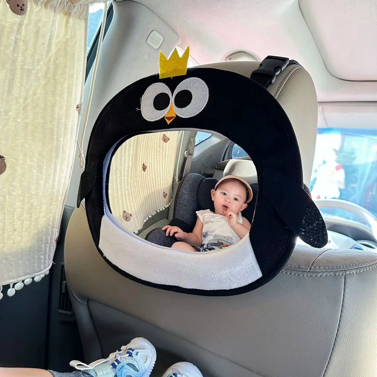 2025 Korean children's rearview mirror, car baby safety seat observation mirror, baby cartoon acrylic car mounted reflector