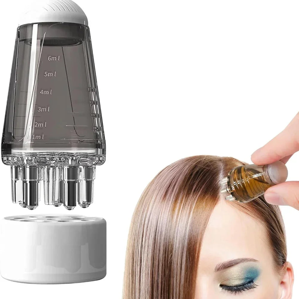 6ml Scalp Applicator Mini Head Massager Roller Ball Brush Hair Growth Essential Oil Medicine Liquid Applicator Massage Comb