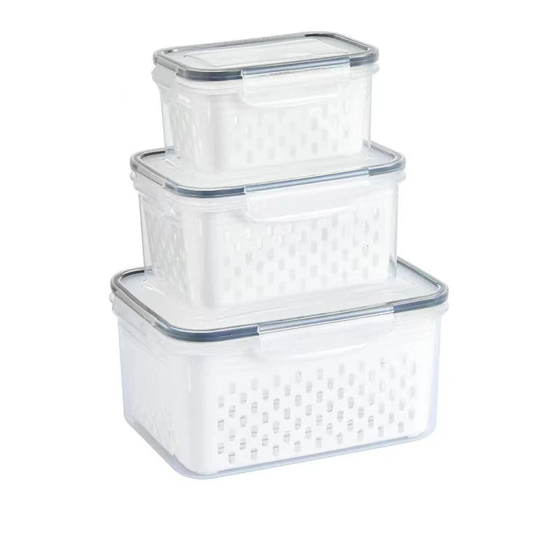 Fruit Storage Containers for Fridge with Removable Colander, Airtight Food Storage Container, Dishwasher Safe Produce Saver