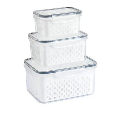 Fruit Storage Containers for Fridge with Removable Colander, Airtight Food Storage Container, Dishwasher Safe Produce Saver