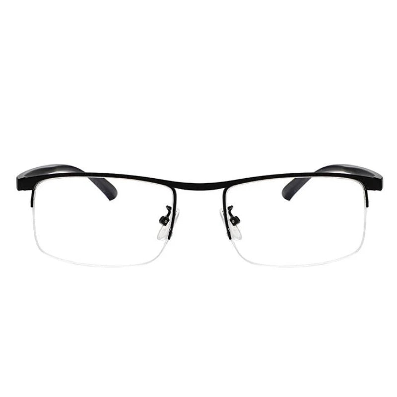 Progressive Reading Glasses Multifocal Anti-blue Light Glass Glasses Half Frame Metal Alloy Men and Women +1.0 +1.5 To +4.0