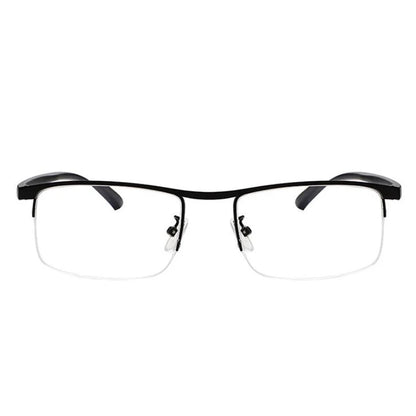 Progressive Reading Glasses Multifocal Anti-blue Light Glass Glasses Half Frame Metal Alloy Men and Women +1.0 +1.5 To +4.0