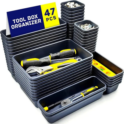 Drawer Organization 8/26/47pcs Tool Tray Tool Box Organizer Tray Dividers Set Workbench Cabinet Bins Tool Chest Garage Hardware