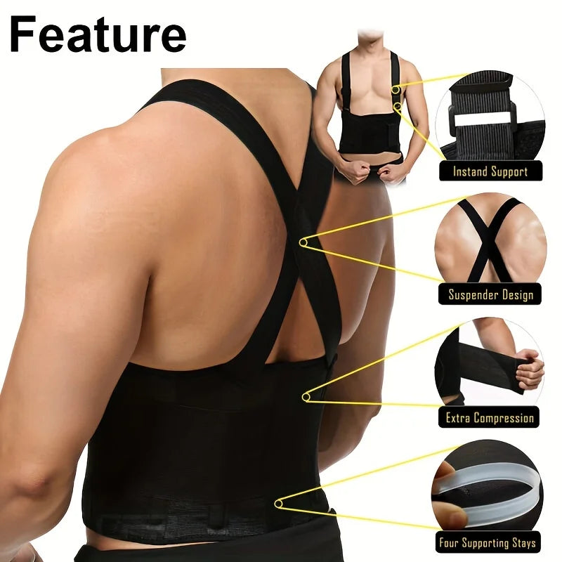 Back Brace Men and Women - Lower Lumbar Support for Heavy Lifting Adjustable Back Belt for Workout, Back Pain Relief