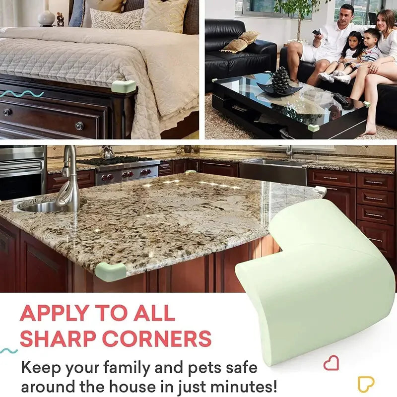 4pcs Soft Baby Proofing Corner Guards - Pre-Taped Table Corner Protector for Child Safety Furniture Bumper & Sharp Edge