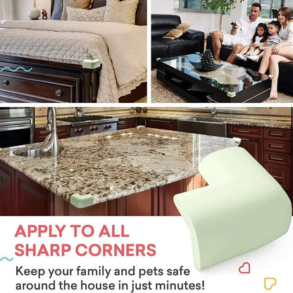 4pcs Soft Baby Proofing Corner Guards - Pre-Taped Table Corner Protector for Child Safety Furniture Bumper & Sharp Edge