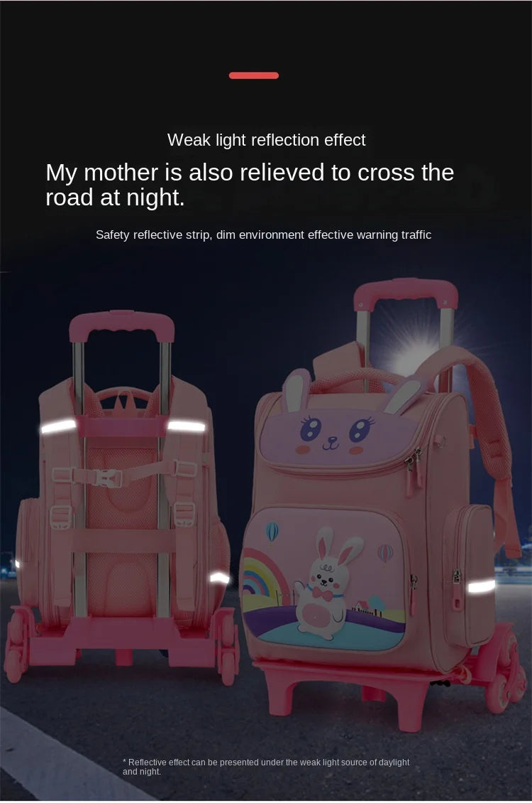 Kids Trolley Backpack For Girls Primary School Rolling Backpack for Boys School bag with Wheels School Wheeled Backpack Book Bag