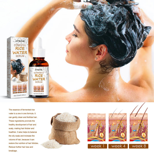 jaysuing fermented rice water hair serum gentle moisturizing hair growth hair repair frizz perm damage serum