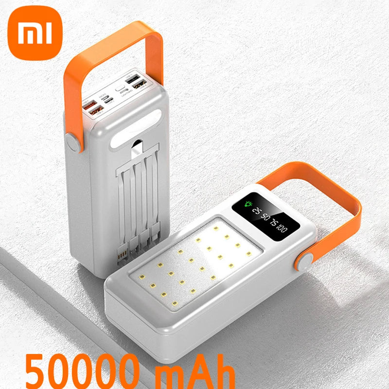 Xiaomi 100000mAh Solar Energy Power Bank Outdoor Camping Light Large Capacity Power Bank Detachable Four Wire Power Bank New