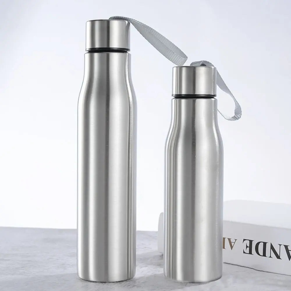 Travel for Cycling Sports with Handle Rope Cold Water Stainless Steel Drinking Cup Water Bottle